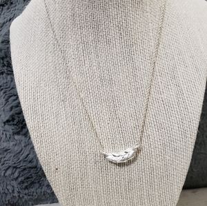 Silver feather necklace